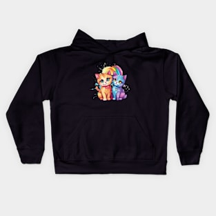 Purrfect Spectrum - Colorful Cats Kids Hoodie